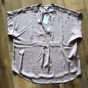 Lucky Brand satin v-neck (NWT)